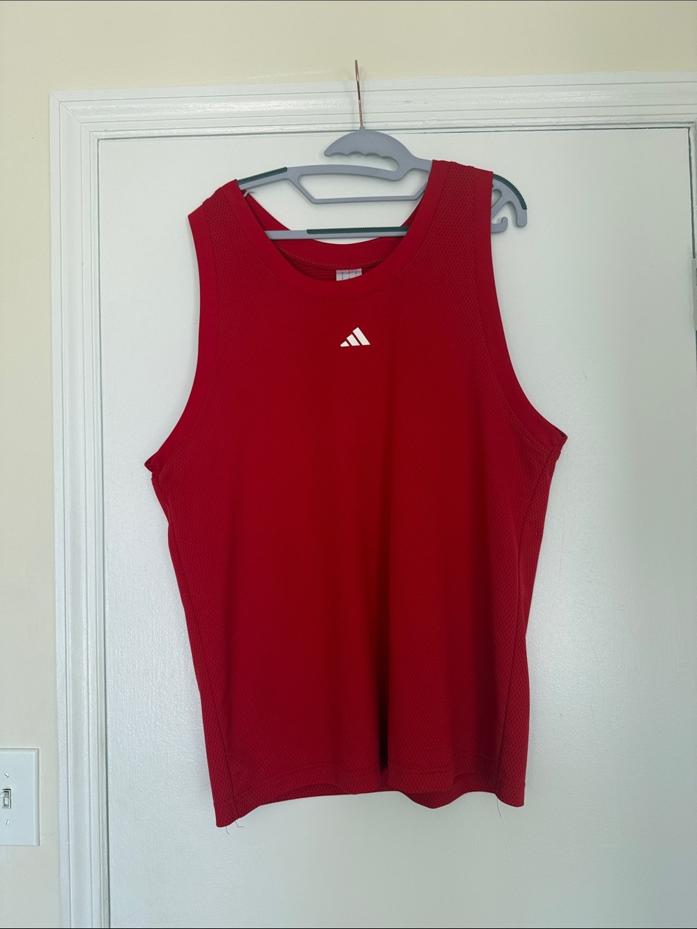 adidas Red Athletic Mesh Tank Top